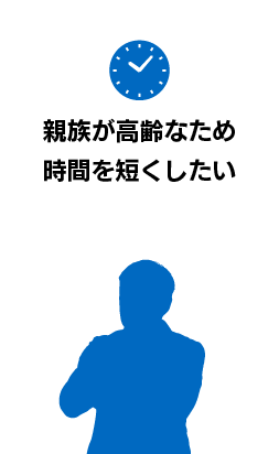 親族が高齢なため時間を短くしたい